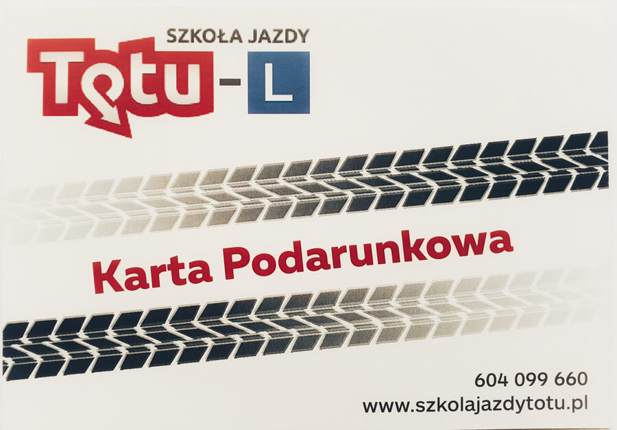 Karta podarunkowa szkoła jazdy To Tu Warszawa